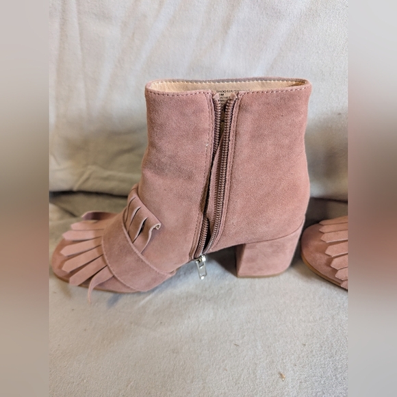 Steven Steve Madden Shooter Pink Suede Leather Ankle Boots Sz 5.5W - Picture 4 of 13